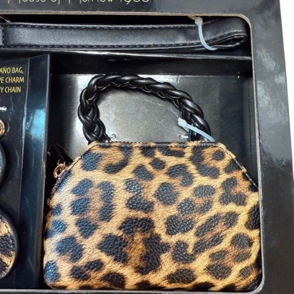 NWT House of Harlow 1960 3-in-1 Love Leo Leopard Nano Bag Gift Set